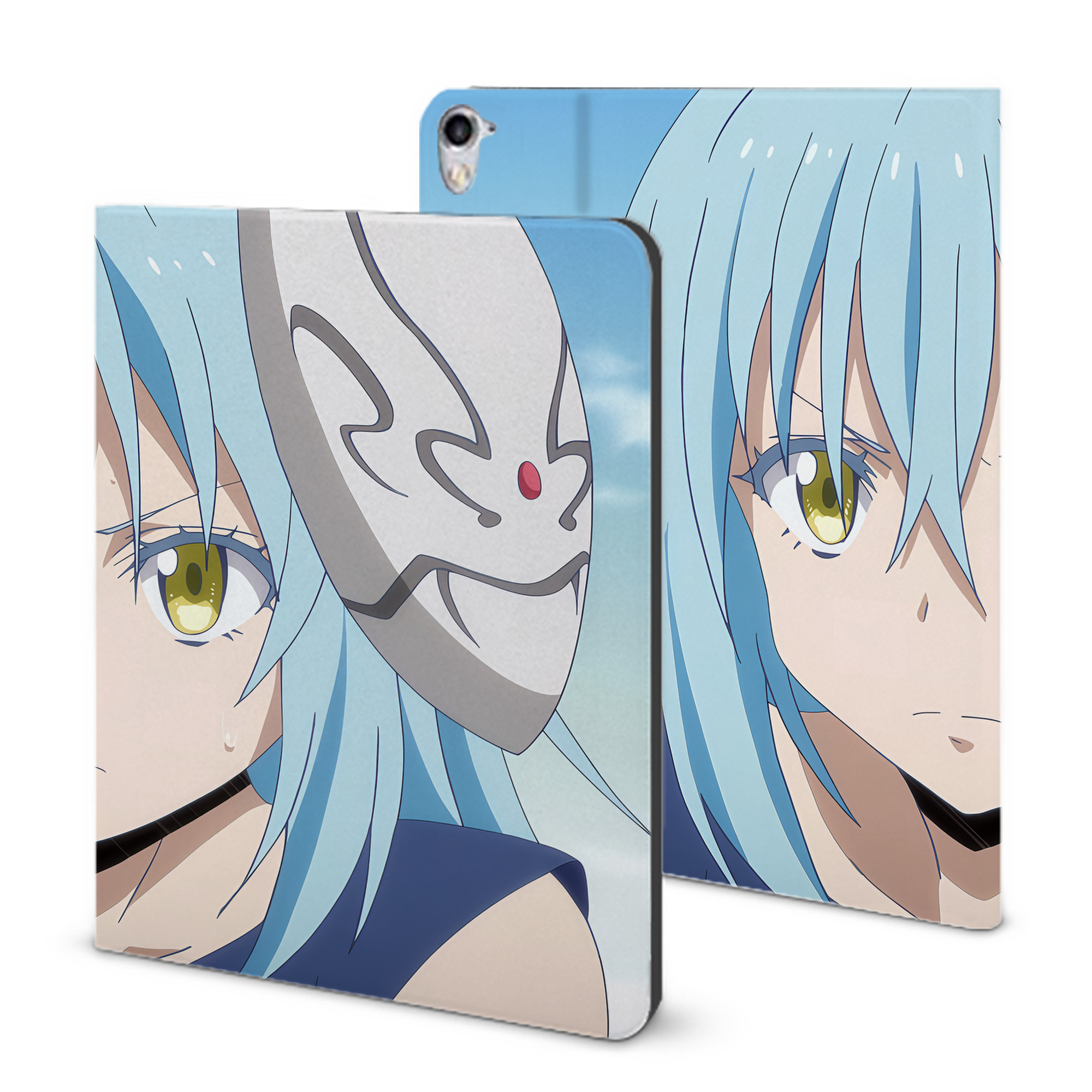 （画像用） 転スラ Regarding Reincarnated to Slime IPad ケース ブック型 PUレザー TPU 耐衝撃 軽量 薄型 ペン収納なし 全面保護 IPad 各モデル対応